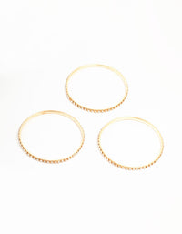 Gold Diamante Cup Chain Bangles 3-Pack - link has visual effect only