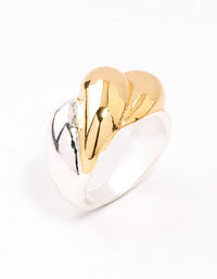 Mixed Metals Statement Ripple Ring - link has visual effect only