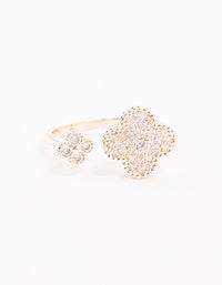 Rose Gold Open Clover Ring - link has visual effect only