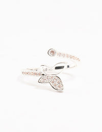 Silver Plated Butterfly Cubic Zirconia Wrapped Ring - link has visual effect only