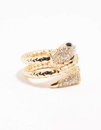 Gold Bling Snake Wrapped Ring - link has visual effect only