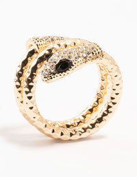 Gold Bling Snake Wrapped Ring - link has visual effect only