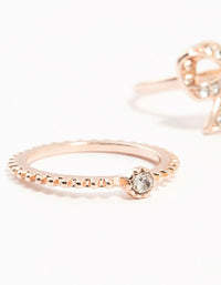 Rose Gold Precious Bow Ring 3-Pack - link has visual effect only