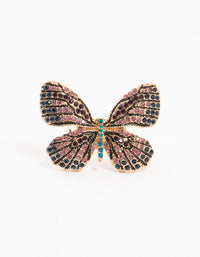 Gold Jeweled Butterfly Ring - link has visual effect only