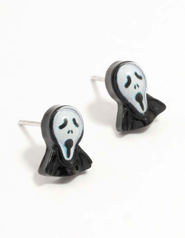 Ghost Face Stud Earrings