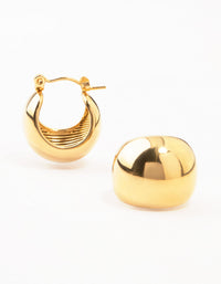 Waterproof Gold Plated Stainless Steel Bubble Hoop Earrings - link has visual effect only