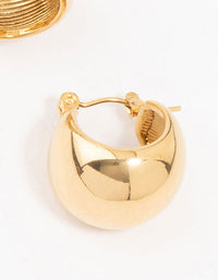 Waterproof Gold Plated Stainless Steel Bubble Hoop Earrings - link has visual effect only