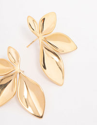 Waterproof Gold Plated Stainless Steel Leaf Cluster Stud Earrings - link has visual effect only