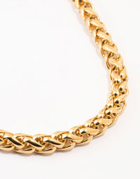 Waterproof Gold Plated Stainless Steel Paloma Chain Short Necklace - link has visual effect only