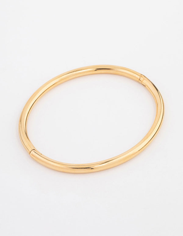 Waterproof Gold Plated Stainless Steel Simple Hinge Bracelet