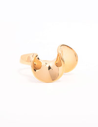 Waterproof Gold Plated Stainless Steel Organic Twisted Ring - link has visual effect only