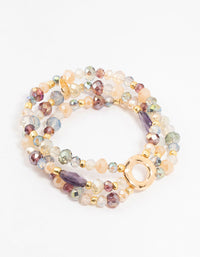 Faceted Bead Multirow Stretch Bracelet - link has visual effect only