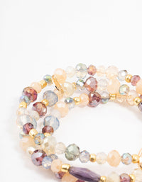 Faceted Bead Multirow Stretch Bracelet - link has visual effect only