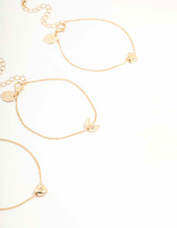 Gold Star & Moon & Heart Bracelets 3-Pack - link has visual effect only