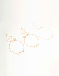 Mixed Metals Infinity Bracelets 3-Pack - link has visual effect only