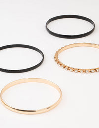 Gold Diamante Thin & Thick Bangles 9-Pack - link has visual effect only