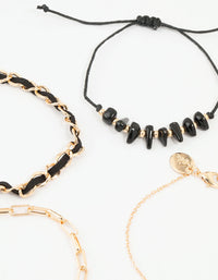 Gold Tassel Evil Eye Bracelets 4-Pack - link has visual effect only