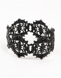 Black Coated Metal Lace Stretch Bracelet - link has visual effect only