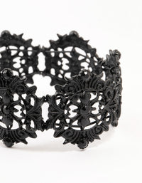 Black Coated Metal Lace Stretch Bracelet - link has visual effect only