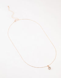 Rose Gold Czech Bohemia Crystal Solitaire Necklace - link has visual effect only