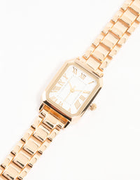 Gold Roman Numerals Rectangle Watch - link has visual effect only