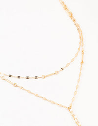 Gold Plated Flat Cable Layered Y-Necklace - link has visual effect only