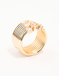 Gold Plated Crystal Mixed Cluster Spiral Ring - link has visual effect only