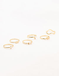 Gold Plated Pearl Cluster Rings 6-Pack - link has visual effect only