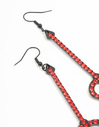 Red Diamante Pitchfork Drop Earrings - link has visual effect only