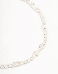 Silver Plated Cubic Zirconia Bow Tennis Bracelet - link has visual effect only