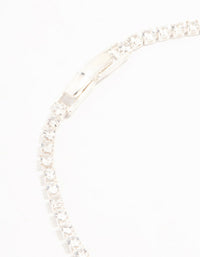 Silver Plated Cubic Zirconia Bow Tennis Bracelet - link has visual effect only