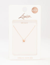 Rose Gold Plated Sterling Silver Polished Butterfly Necklace - link has visual effect only