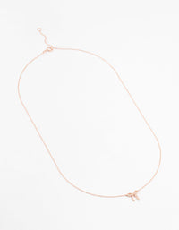 Rose Gold Plated Sterling Silver Cubic Zirconia Bow Necklace - link has visual effect only