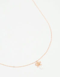 Rose Gold Plated Sterling Silver Bow And Pear Crystal Necklace - link has visual effect only