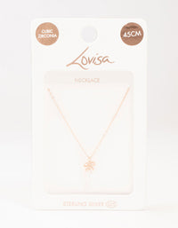 Rose Gold Plated Sterling Silver Bow And Pear Crystal Necklace - link has visual effect only