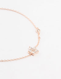 Rose Gold Plated Sterling Silver Cubic Zirconia Flower Bracelet - link has visual effect only