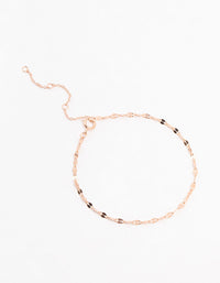 Rose Gold Plated Sterling Silver Chain Bracelet - link has visual effect only