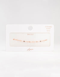 Rose Gold Plated Sterling Silver Chain Bracelet - link has visual effect only