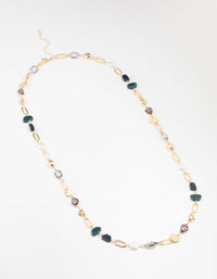 Gold Organic Stone Station Necklace - link has visual effect only