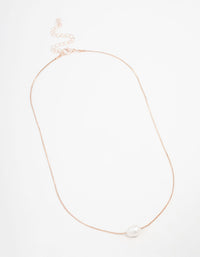 Rose Gold Freshwater Pearl Pendant Necklace - link has visual effect only