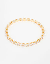 Gold Plated Oval Cut Cubic Zirconia Bracelet - link has visual effect only