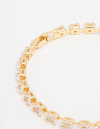 Gold Plated Oval Cut Cubic Zirconia Bracelet - link has visual effect only