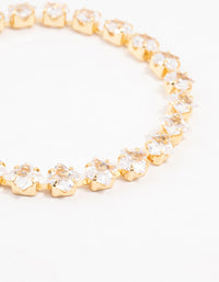 Gold Plated Princess Cut Cubic Zirconia Bracelet - link has visual effect only