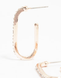 Rose Gold Cubic Zirconia Long Oval Hoop Earrings - link has visual effect only