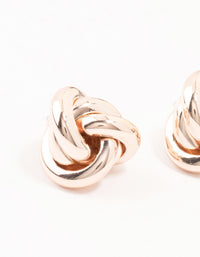 Rose Gold Classic Knotted Stud Earrings - link has visual effect only