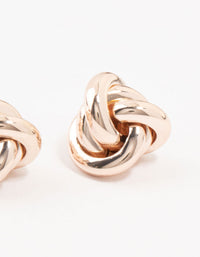 Rose Gold Classic Knotted Stud Earrings - link has visual effect only