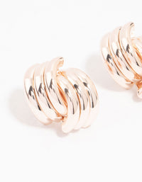 Rose Gold Plated Knotted Stud Earrings - link has visual effect only