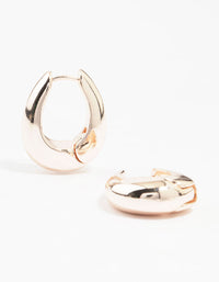 Rose Gold Chunky Oval Huggie Earrings - link has visual effect only