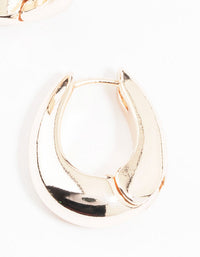 Rose Gold Chunky Oval Huggie Earrings - link has visual effect only