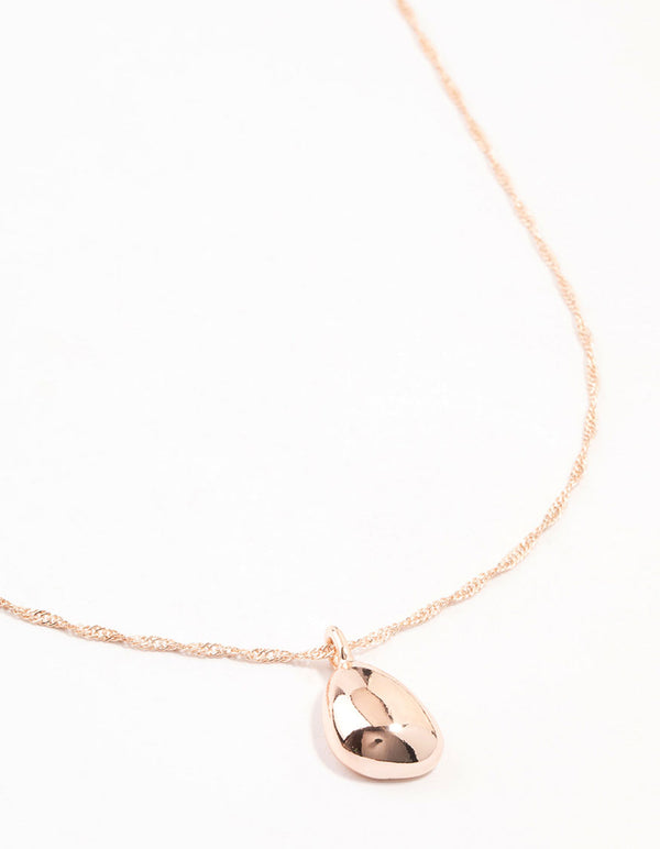 Rose Gold Plated Dainty Drop Twisted Necklace